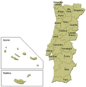 mapa de Portugal